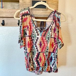 American Rag printed cutout top